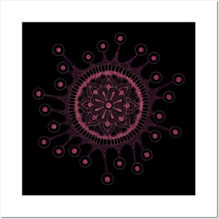 Virus Mandala (black/red) Posters and Art